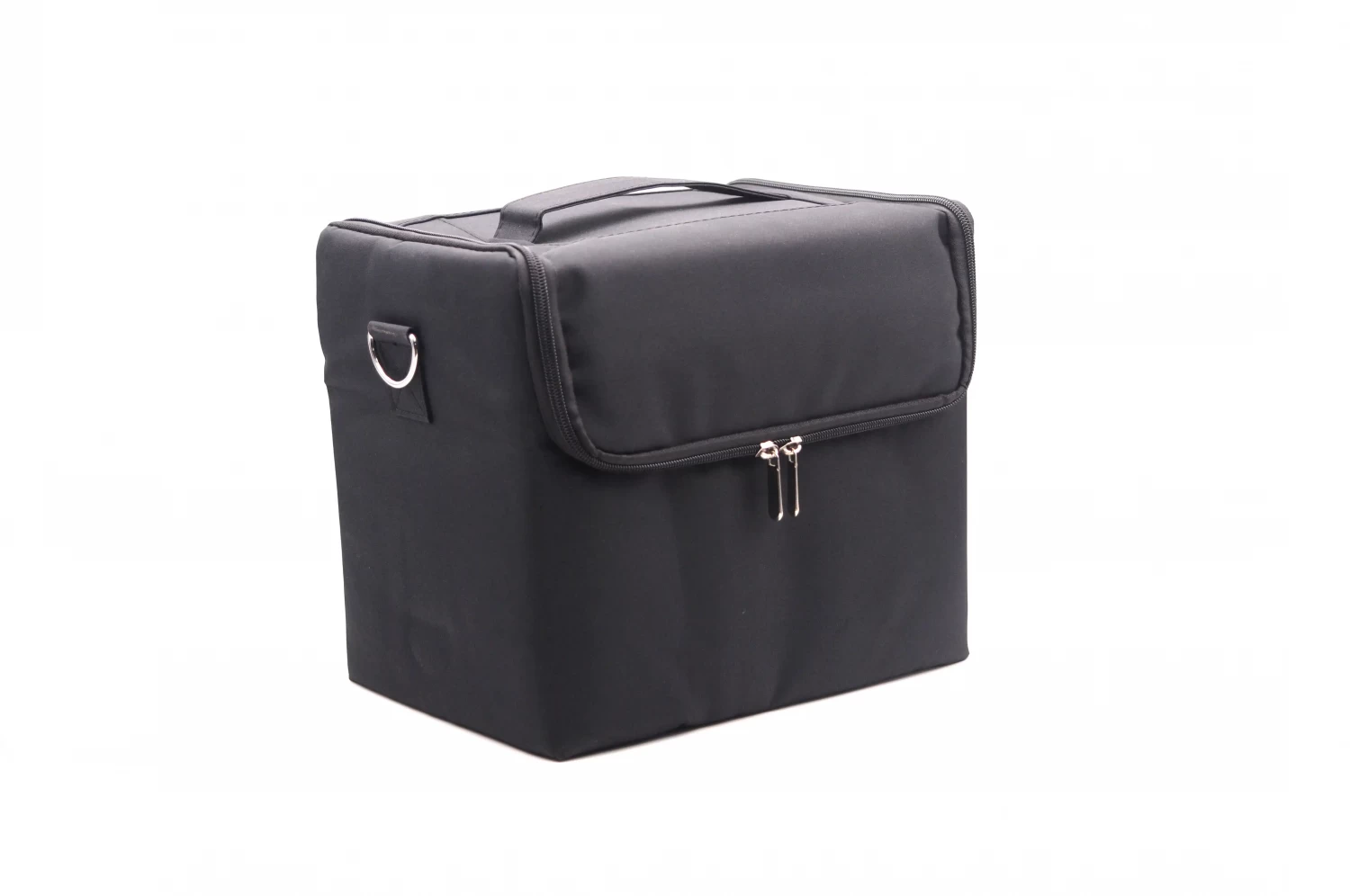 KBC Professional Vanity Makeup Box Cosmetic Organizer Bag For Home And Travel, Black