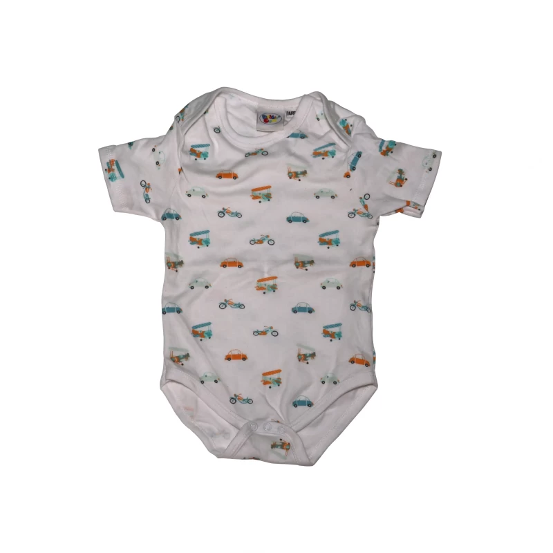 White Color Romper For Baby Boys & Baby Girls Multi Design Printed Pure Cotton