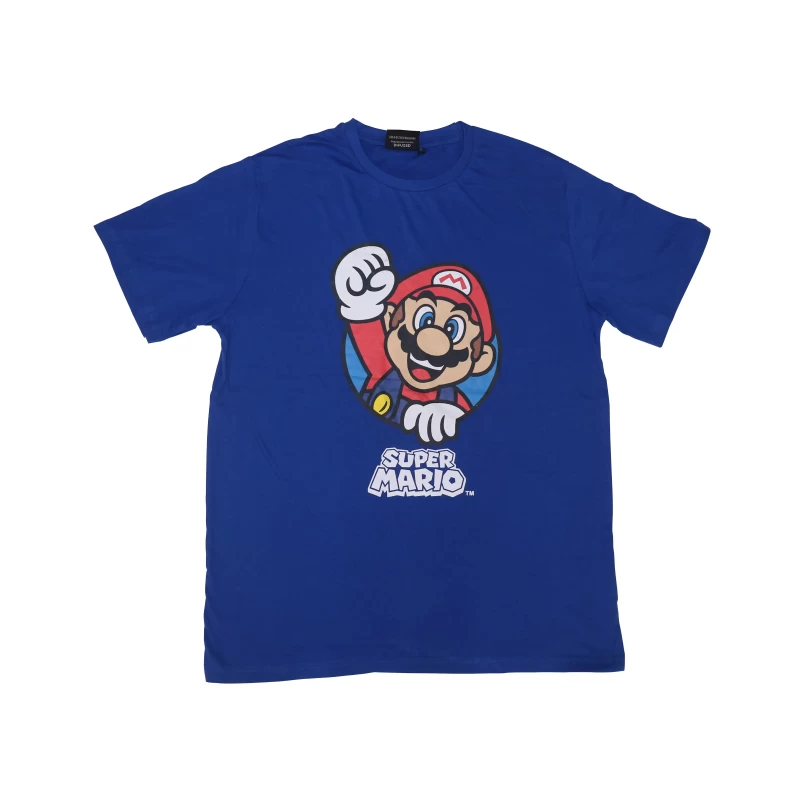 Men's Cotton Round Neck Half Sleeve Super Mario Printed T-Shirt