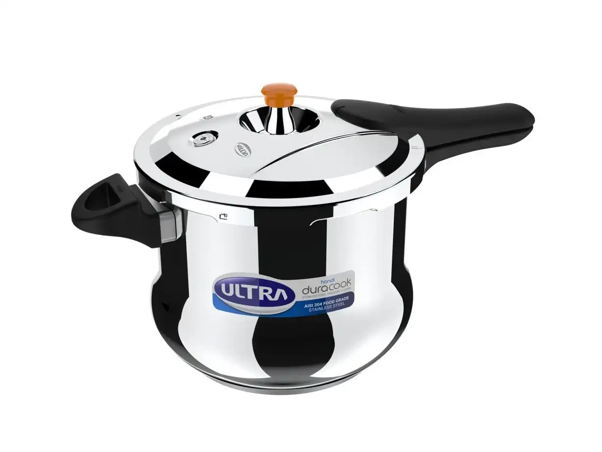 Ultra Stainless Steel Dura Cook Handi SS Pressure Cooker 8  Ltrs