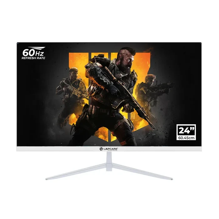 Lapcare LED Monitor LM24WHD - 24" (60.45CM) IPS Display with FHD Quality | 1920 X 1080 | Flick Free & 178 Degree Wide Viewing Angle | Slim Design & Frameless Body | Metal Stand & VGA+ HDMI Ports