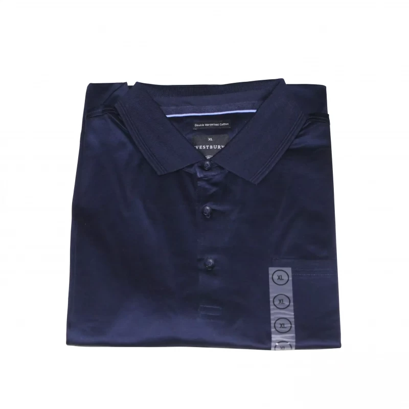Solid Men Polo Neck Navy color T-shirt