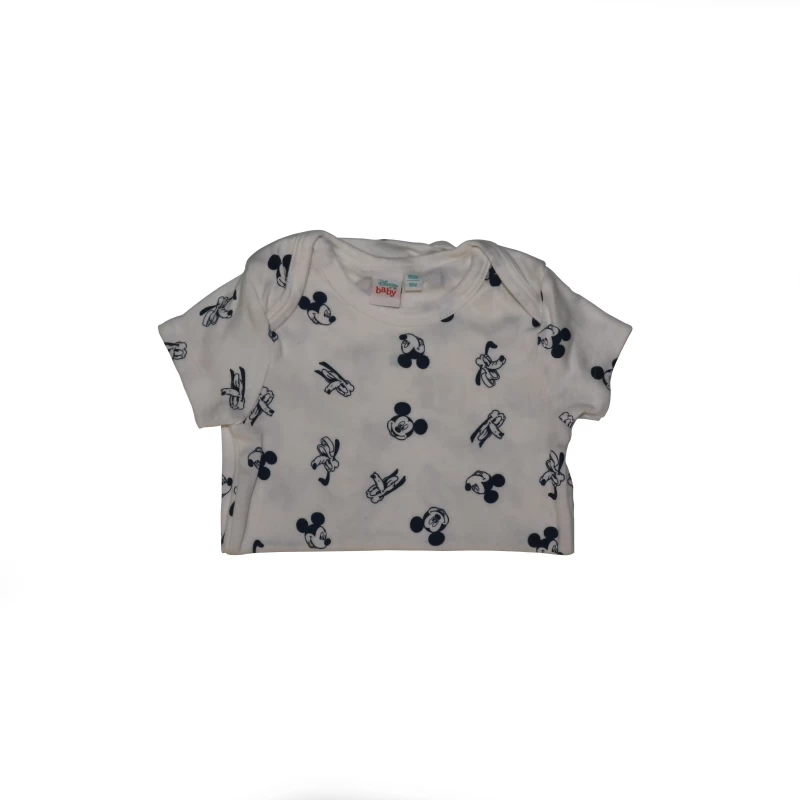 White Color Romper For Baby Boys & Baby Girls Mickey mouse Printed Pure Cotton