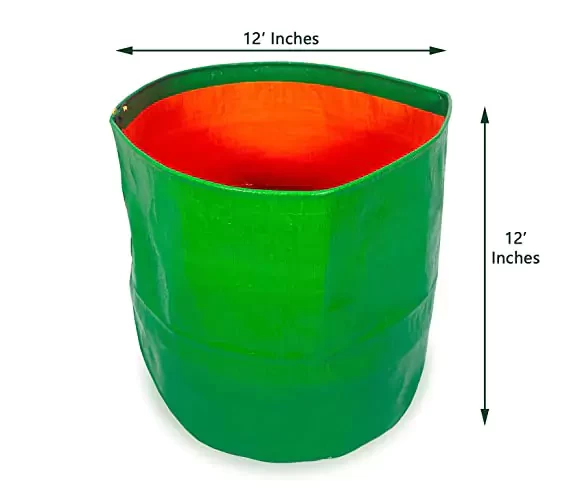 Terrace Gardening Grow Bags (220 GSM) 12x12 Inch Pack of 2 for Flower and Small Plant Growing from Extended Stores