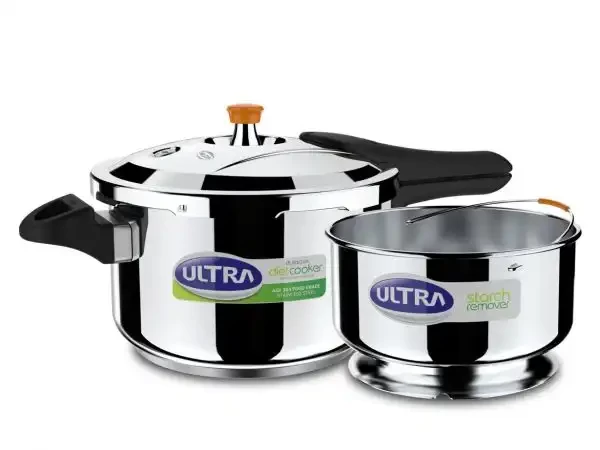 Ultra Stainless Steel Dura Cook SS Diet Pressure Cooker 5.5 Ltrs