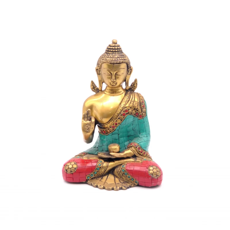 Home Decor Brass Meditating Buddha, 8â€ Height, 2.14Kgs