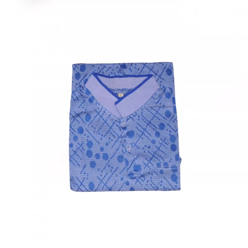 Mandarin Collar Printed Polo T-shirt