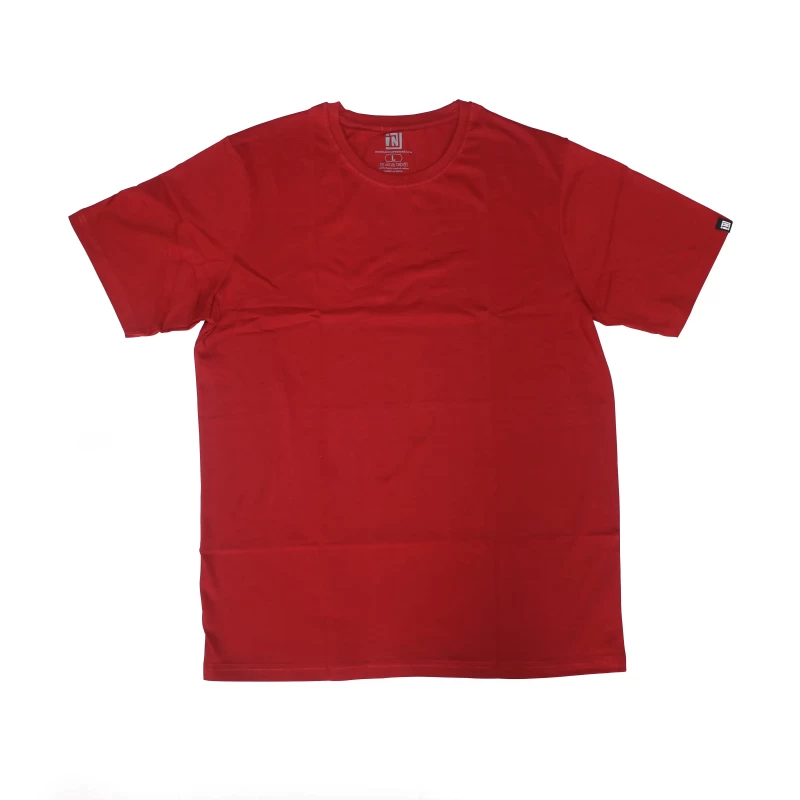 Men's Striped Round Neck Half Sleeve Cotton Red Color T Shirt