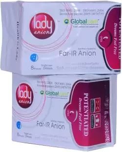 Lady Anion Sanitary Napkins - 290mm size with 8 pads(2 Pack)