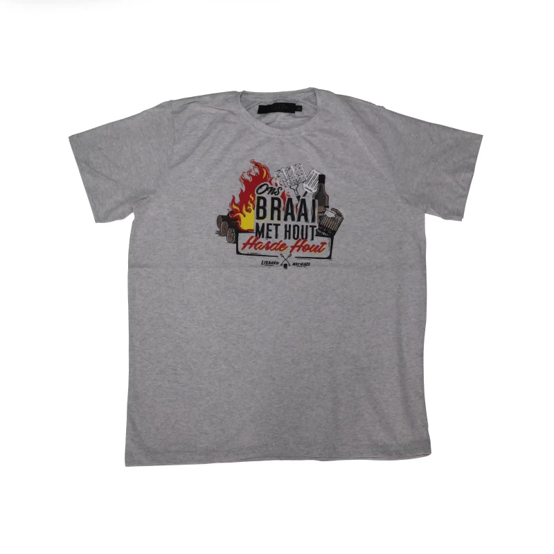 Solid Men Round Neck Cotton Gray Color T Shirt
