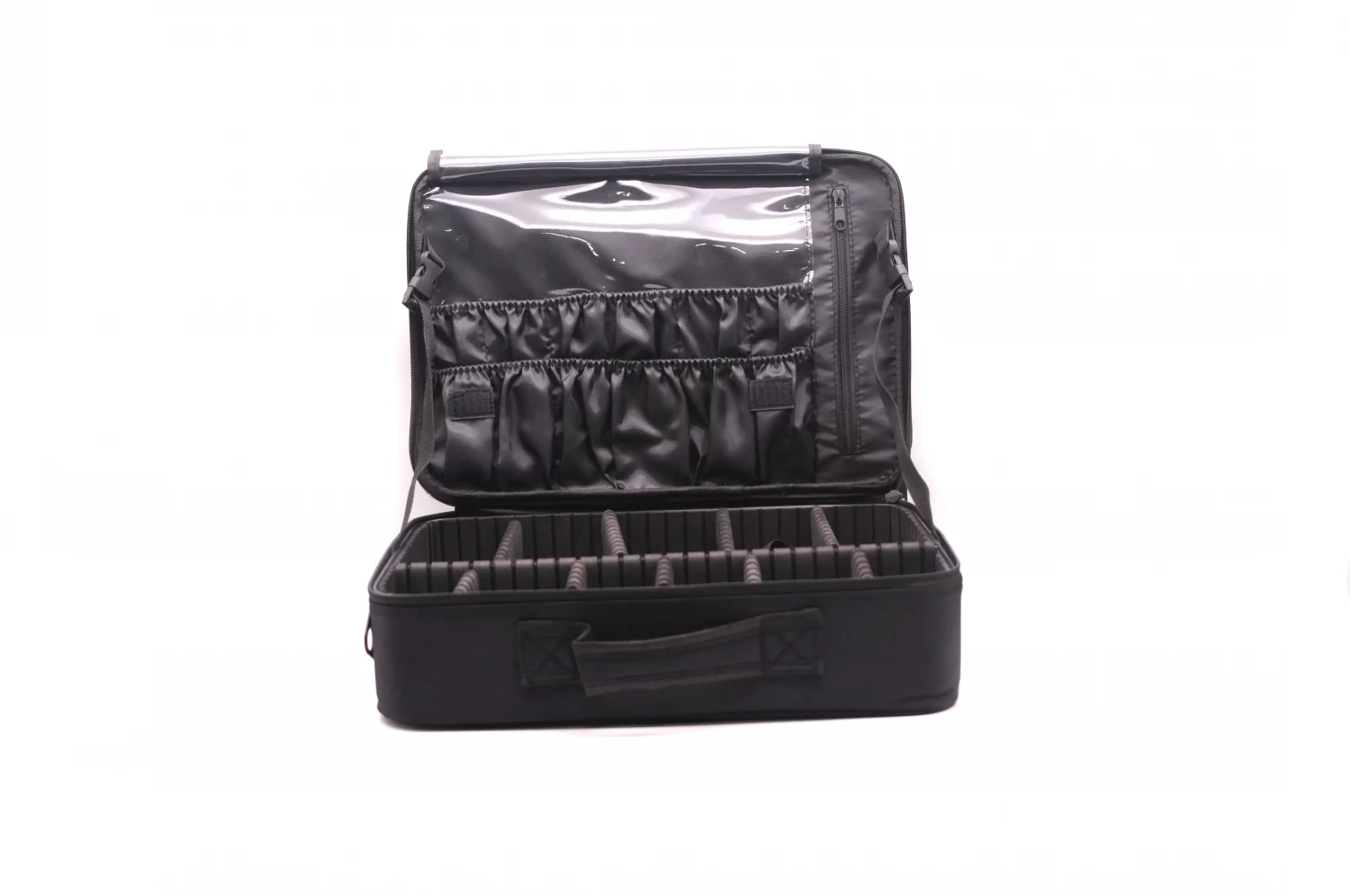 KBC Makeup box for Girls Makeup Kit, Makeup Pouch Case Cosmetic Bag Brush Organizer and Storage Travel Make Up Artist Box, Black