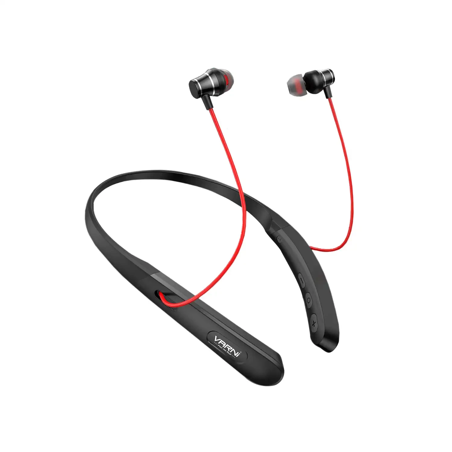 Varni B03 Bluetooth 5.0 Wireless in Ear Earphones with Hi-Fi Stereo Sound, 35Hrs Playtime, Lightweight Ergonomic Neckband, Sweat-Resistant Magnetic Earbuds, Voice Assistant & with Mic (Black)