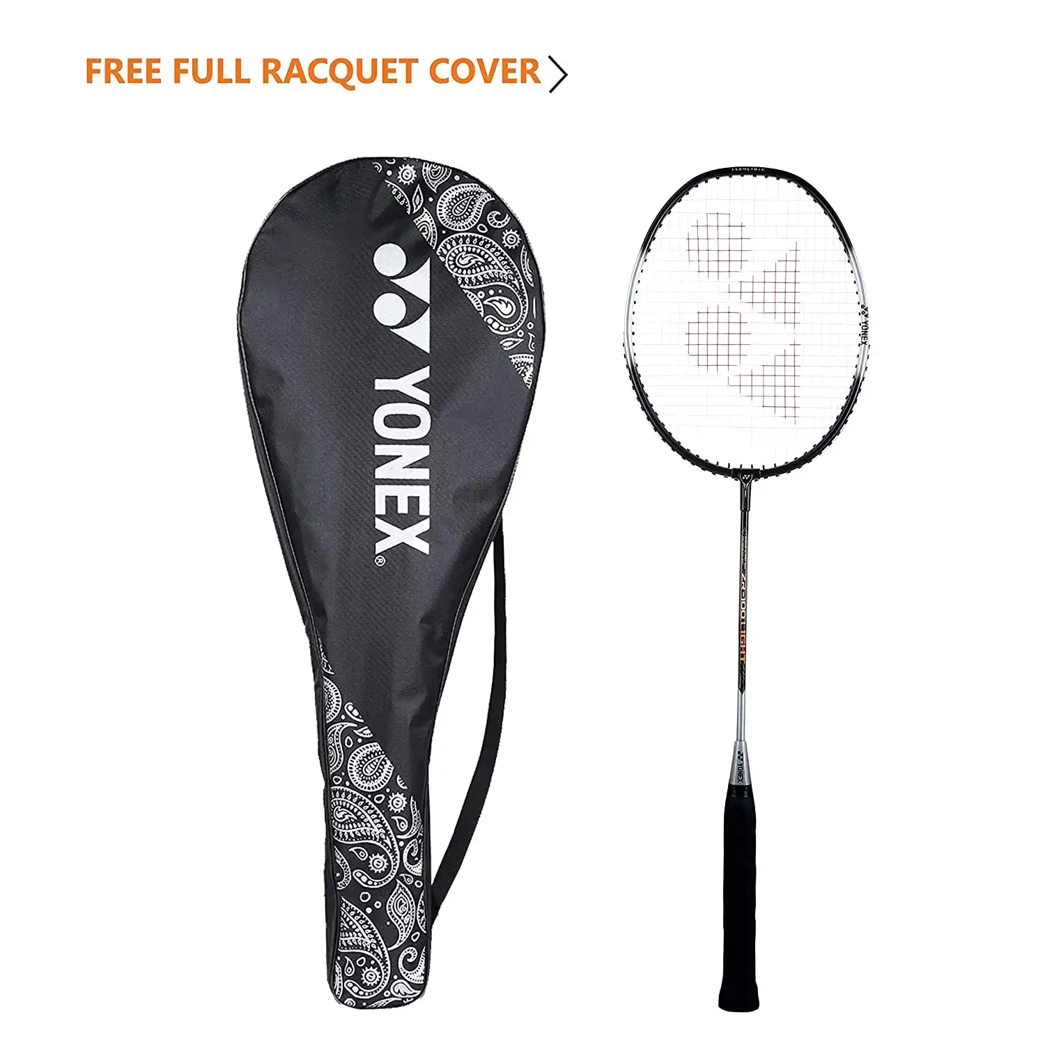 Yonex ZR 100 Light Aluminium Badminton Racquet with Full Cover | Made in India (black)